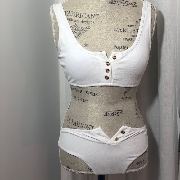 Zaful Other - Zaful White Bikini with Buttons